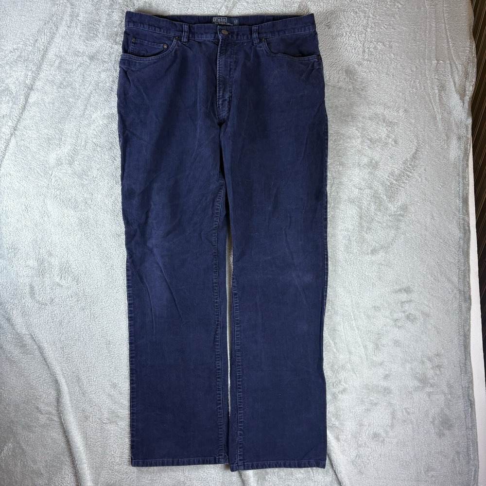 Polo Ralph Lauren Pants Mens 36x32 (Fits‎ 36x31) Blue Corduroy Classic Fit
